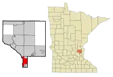 Lage von Fridley im Anoka County und in Minnesota