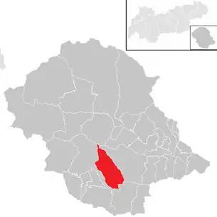 Lage der Gemeinde Anras im Bezirk Lienz (anklickbare Karte)