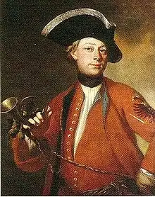 Gemälde: Anselm Franz von Thurn und Taxis mit Posthorn in der Hand