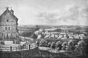 Berghotel und Aussicht (um 1850)