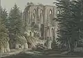 Johann Philipp Veith (Zeichner), Christian Gottlob Hammer (Stecher): Ansicht der Klosterruine auf dem Oybin, ca. 1820