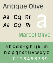 Schriftbeispiel für Antique Olive