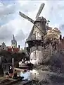 Windmühle mit Blick auf Delft, Antonie Waldorp