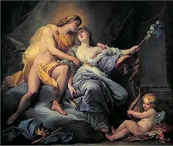 Antoine Boizot, Apoll umarmt Leukothea (1737).