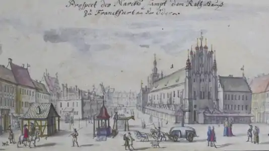 Marktplatz von Frankfurt Oder 1690