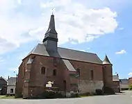Backsteinkirche der Renaissance aus dem 16. Jh. in Archon (Département Aisne). Backsteingotik gibt es erst 80&nbsp;km weiter nördlich