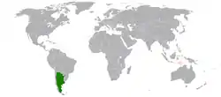 Lage von Argentinien und Osttimor