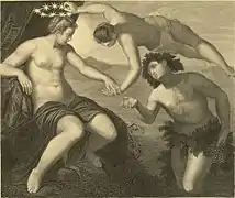 G. Goldberg: Stahlstich nach Tintorettos Bacchus und Ariadne, 1876