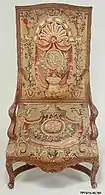 Armstuhl mit Tapisserien im Groteskenstil von Jean Bérain d. Ä., ca. 1715, Metropolitan Museum of Art, New York
