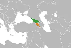 Lage von Georgien und Armenien