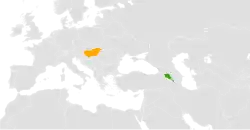 Lage von Armenien und Ungarn