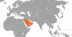 Lage von Armenien und Saudi-Arabien