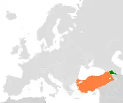 Lage von Armenien und Türkei
