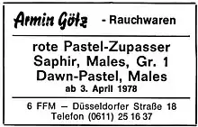 1978: „rote Pastel[l-Nerz]-Zupasser“