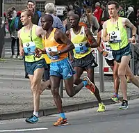Paul Malakwen Kosgei (Nr. 91, beim Frankfurt Marathon 2014) erreichte Platz sieben