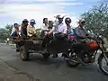 Motorrad­taxianhänger in Kambodscha