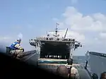 Blick ins offene Welldeck der USS Nashville