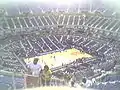 Ein Basketballspiel im Ashe Stadium zwischen New York Liberty und Indiana Fever der Women’s National Basketball Association am 19. Juli 2008