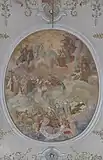 Deckenmalerei im Chor, Ordensheilige