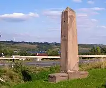 Ganzmeilenstein an der B&nbsp;80 westlich bei Aseleben