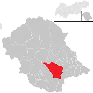 Lage der Gemeinde Assling im Bezirk Lienz (anklickbare Karte)