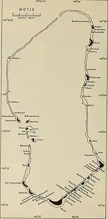 Karte des Atolls Wotje (1967)