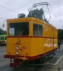 Geschlossener zweiachsiger Gütertriebwagen der Straßenbahn Hannover