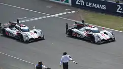 2 Audi R18 E-Tron Quattro RP4 in Le Mans