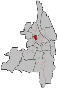 Lage des Stadtbezirks in Augsburg