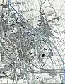 TK25-Messtischblatt von 1939 mit der erweiterten Augsburger Innenstadt und Lechhausen