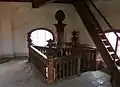 Das obere Ende der doppelläufigen Wendeltreppe