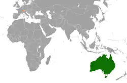 Lage von Schweiz und Australien