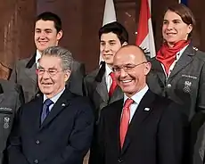 Raphael Maier beim Empfang des österreichischen Olympiateams 2014 bei Bundespräsident Fischer