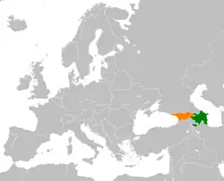 Lage von Aserbaidschan und Georgien