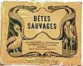 Titelblatt des Fotoalbums Bêtes sauvages, um 1900