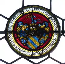 Scheibe mit dem Wappen des Oberamtmanns Johann Conrad von Vohrburg
