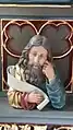 Büste des Evangelisten Matthäus links innen an der Predella (Caspar Weis, 1891)