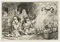 Der Engel verlässt die Familie Tobits, 1641, Radierung und Kaltnadel