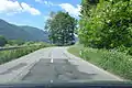Einer der vielen engen Kurven auf der B 114a, der alten Triebener Straße.