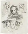 Studie, Radierung, 1636, Rembrandthuis