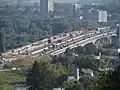 Fast fertige oberstromige Brücke im September 2021