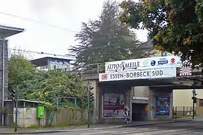 Nordeingang an der Überführung über die Altendorfer Straße (B 231)
