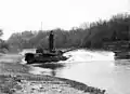 Leopard 1 Panzer bei gefechtsmäßiger Durchquerung der Donau bei Großmehring. Durchfahrt wurde vorher geprüft.
