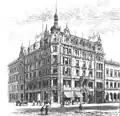 Gebäude des Ausstattungshauses E.&nbsp;E.&nbsp;Mezner,  Mohrenstraße 32 Ecke Markgrafenstraße, Abbildung veröffentlicht 1885
