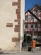 Hochwassermarke an der St. Georgskirche in Bad Salzdetfurth