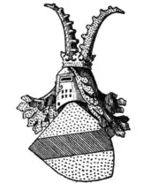 Siegel Friedrichs III. mit Steinbockhörnern als Helmzier, ca. 1348