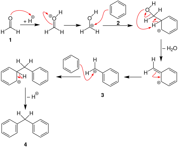Baeyer-Diarylmethansynthese Mechanismus