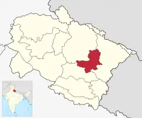 Positionskarte des Distrikts Bageshwar