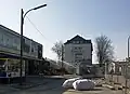Der Abriss des Empfangsgebäudes beginnt, März 2011
