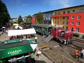 Blick aus dem Stellwerk in Richtung Empfangsgebäude